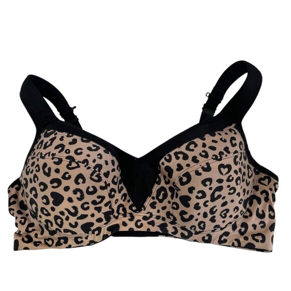 Torrid Leopard Print Sporty Convertible Underwire Sports Bra size 40C - Picture 1 of 9
